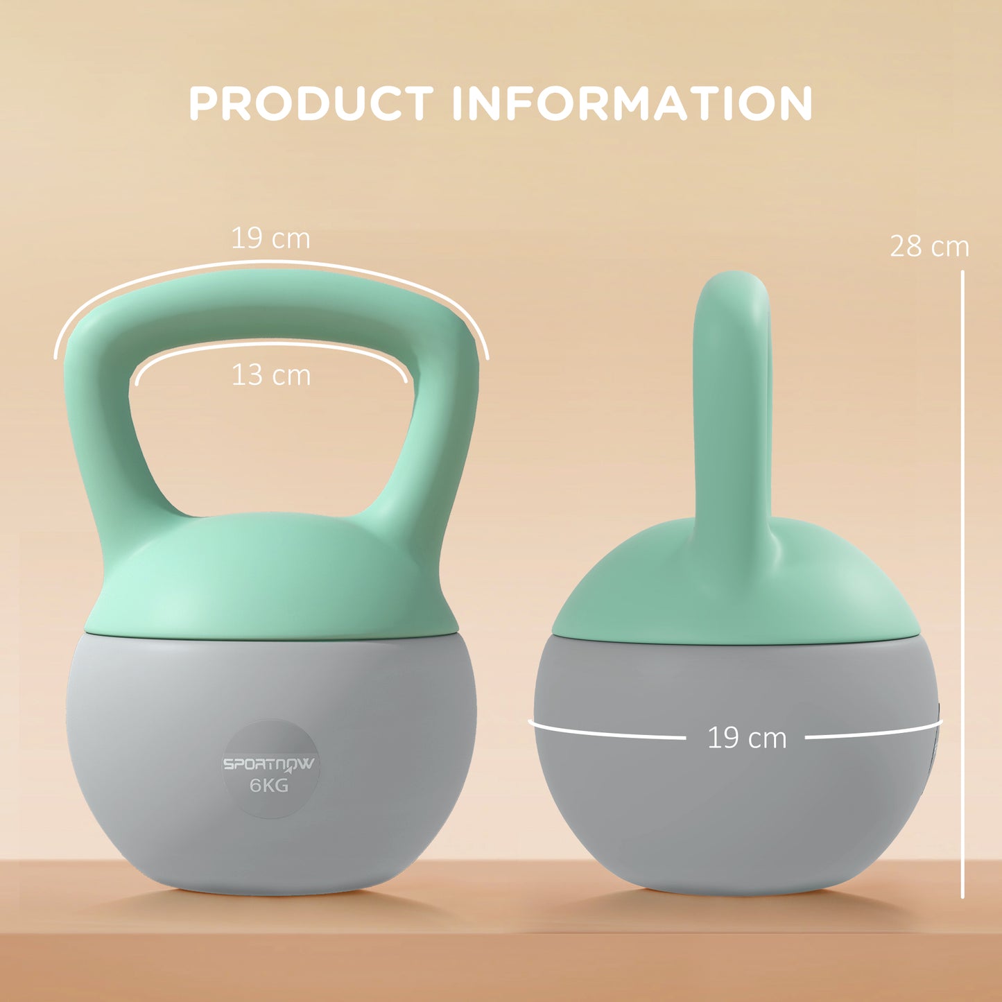 6KG Kettlebell, Soft Kettle Bell with Non-Slip Handle for Home Gym Weight Lifting and Strength Training | SPORTNOW-1